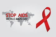  illustration of red AIDS ribbon