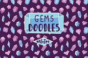 Hand drawn doodle bundle with gems