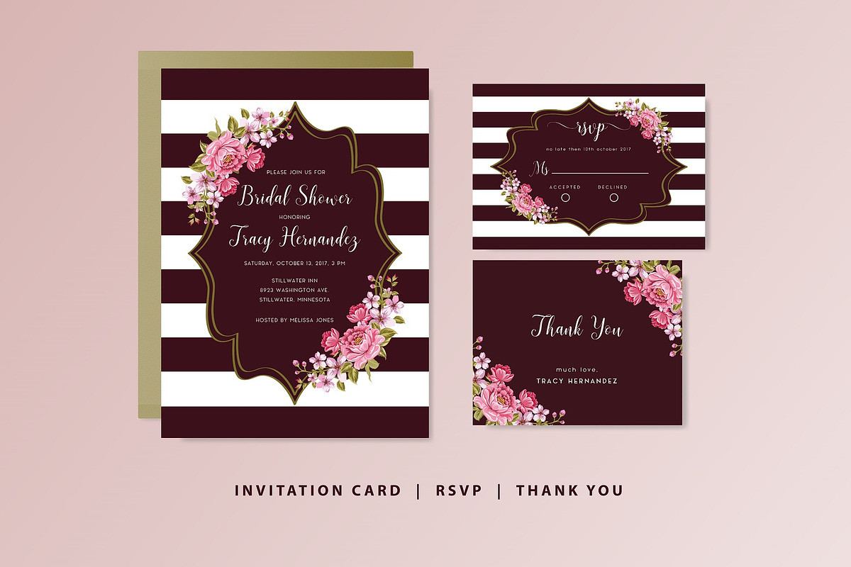 Bridal Shower Invitation Set in Wedding Templates - product preview 8