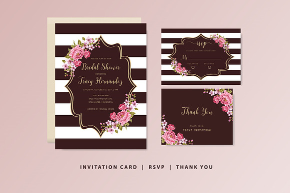 Bridal Shower Invitation Set in Wedding Templates - product preview 2