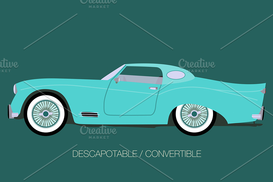 hardtop convertible car in Illustrations - product preview 8