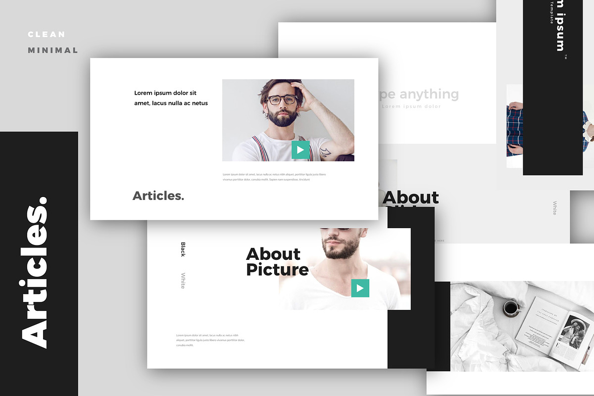 Articles. -Modern Minimal PPTX in PowerPoint Templates - product preview 8