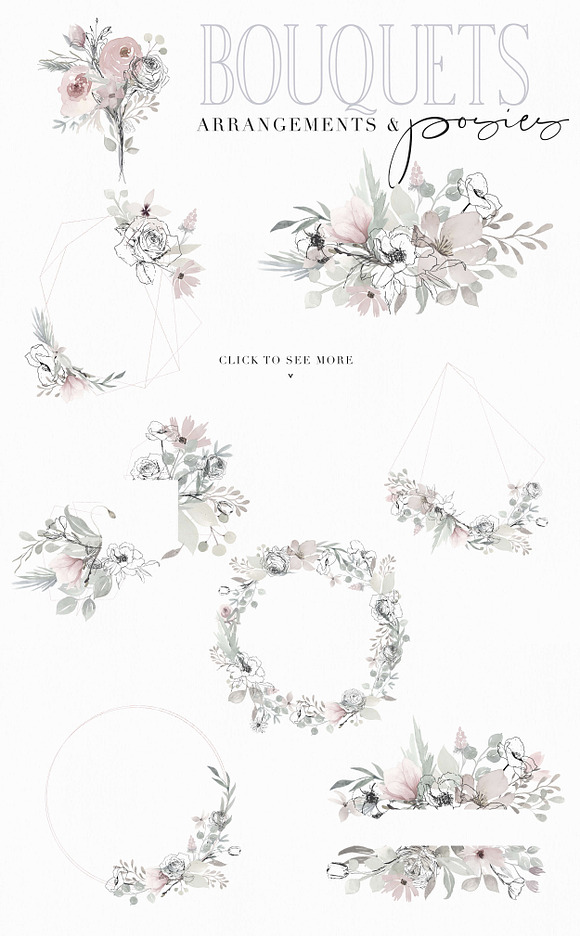 Bloom & Flourish - Floral Clipart in Illustrations - product preview 1
