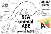 SEA animal ABC & coloring pages
