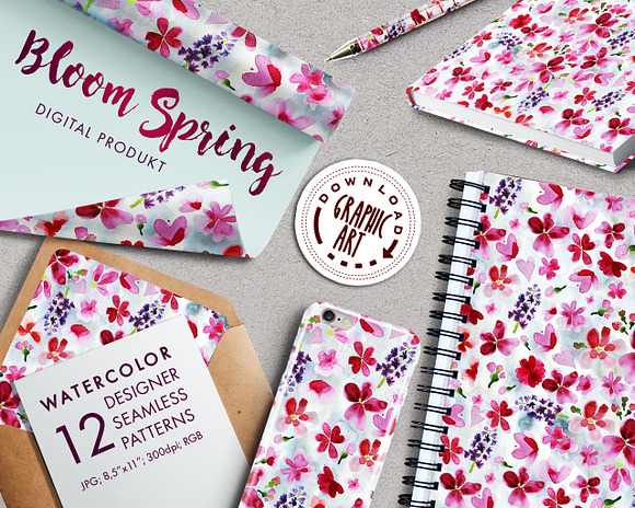 Floral Seamless Pattern Design in Patterns - product preview 5