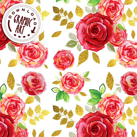 Vintage Red Rose Paper pack in Patterns - product preview 4