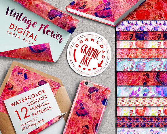 Vintage Seamless Pattern  in Patterns - product preview 4