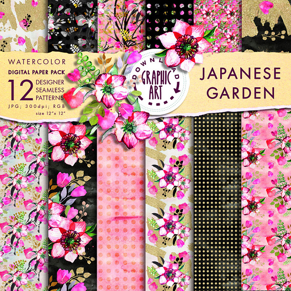 Japanese Garden Seamless Pattern in Patterns - product preview 5