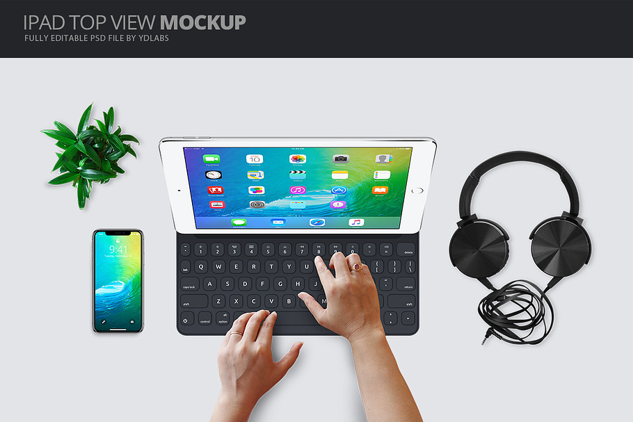 iPad Pro Top View Mockup in Mobile & Web Mockups - product preview 8
