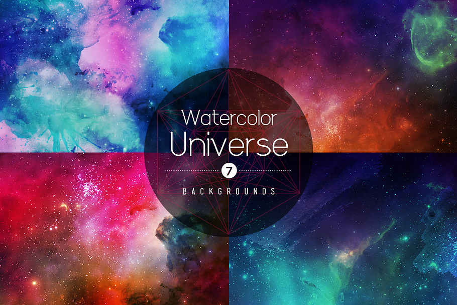 Watercolor Universe Backgrounds in Textures - product preview 8