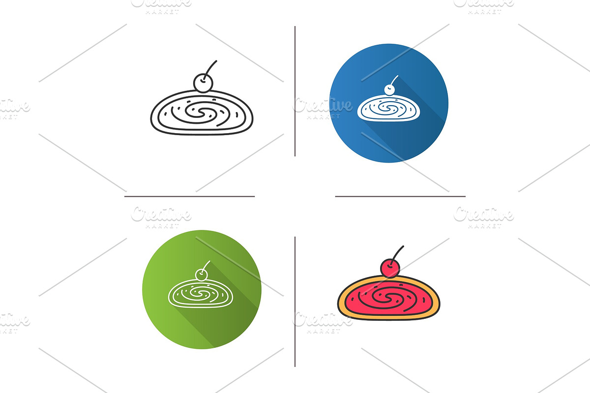 Cherry strudel icon in Graphics - product preview 8