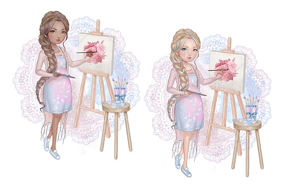Rapunzel Clipart Set in Illustrations - product preview 4