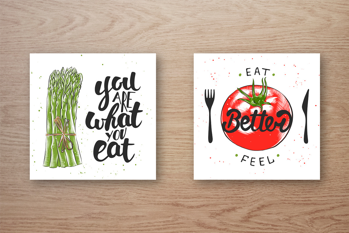 Set of 42 healthy food objects in Illustrations - product preview 8
