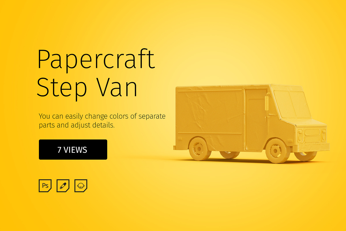 Papercraft Step Van in Objects - product preview 8