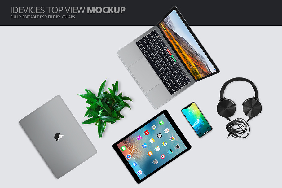iDevices Top View Mockup 1 in Mobile & Web Mockups - product preview 8