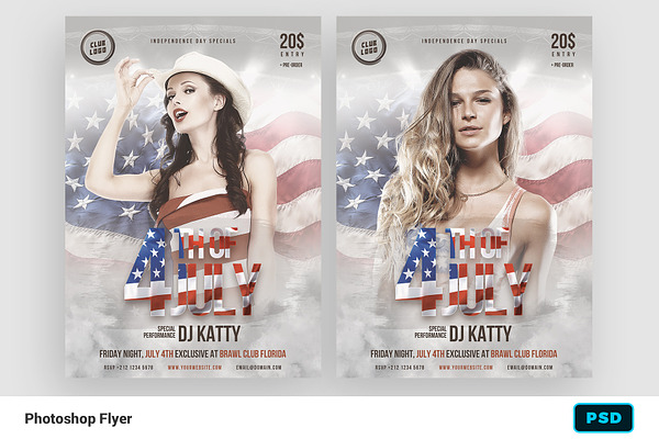 4th of July USA Flyer Template