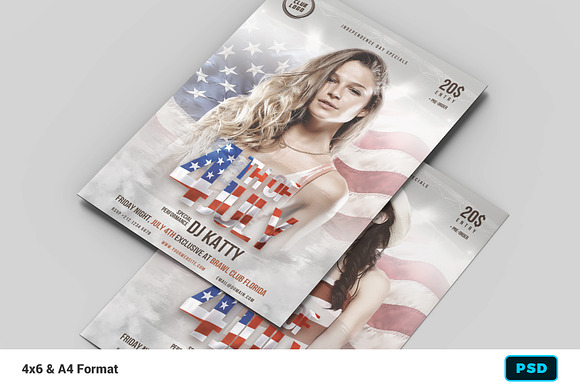 4th of July USA Flyer Template in Flyer Templates - product preview 1