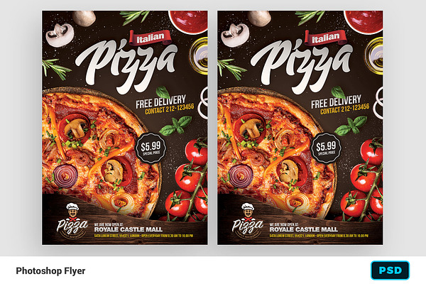Pizza Restaurant Flyer + Instagram