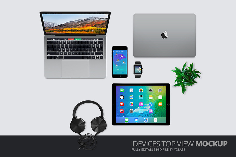 iDevices Top View Mockup 2 in Mobile & Web Mockups - product preview 8