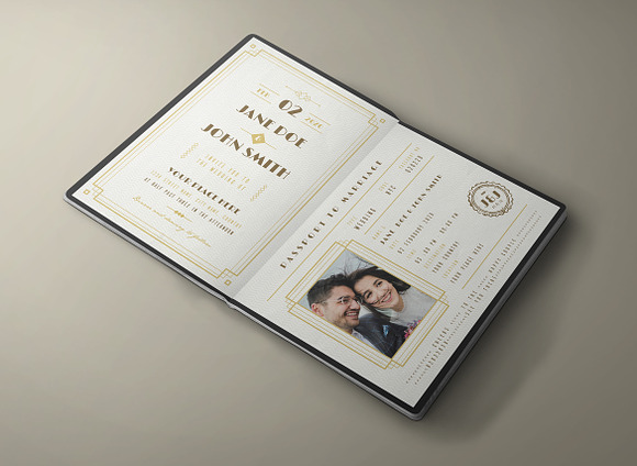 Art Deco Passport Wedding Invitation in Wedding Templates - product preview 5