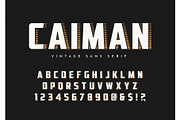 Caiman trendy typeface, font, letter