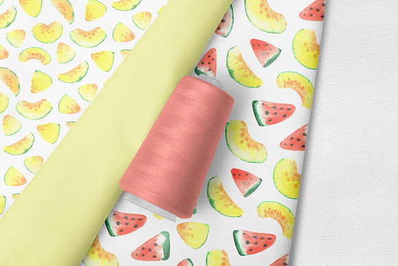Watercolor melon and watermelon! in Illustrations - product preview 5