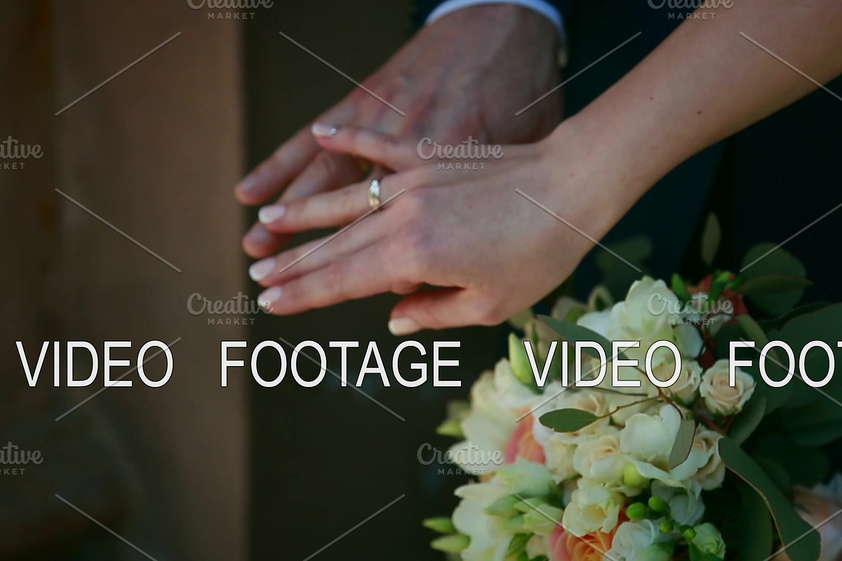 slowly, close up, bride with groom, wedding rings on hands in Graphics - product preview 8