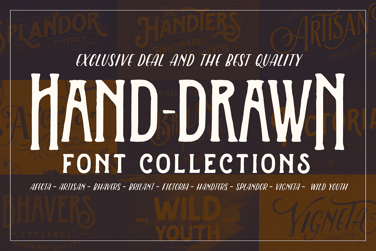 Handdrawn Font Collections in Display Fonts - product preview 8