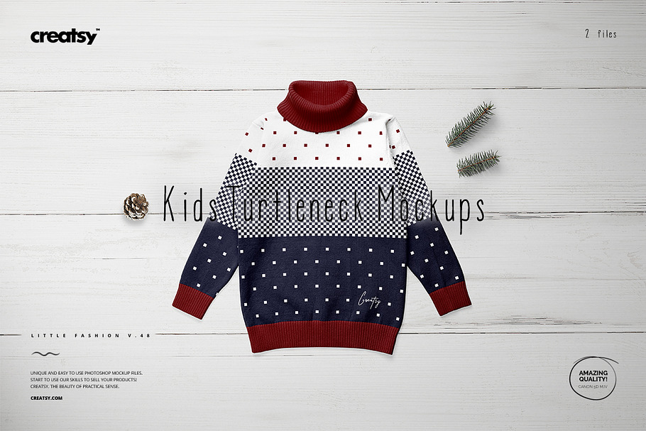 Kids Turtleneck Mockup Set in Product Mockups - product preview 8
