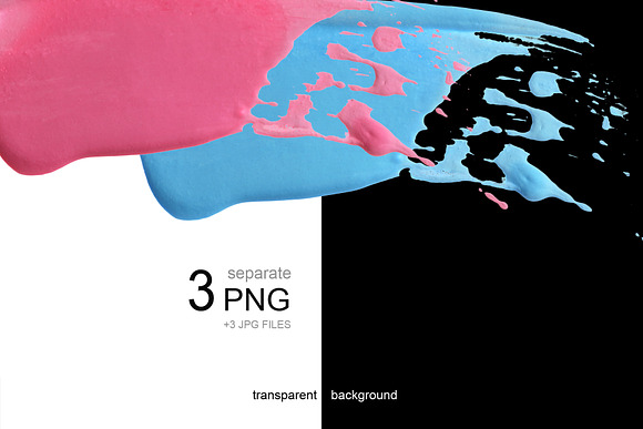 3 PNG acrylic color brushstrokes. in Textures - product preview 2