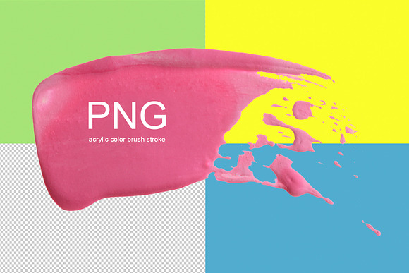 3 PNG acrylic color brushstrokes. in Textures - product preview 4