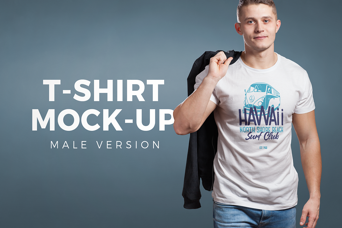 Mens Crew Neck T-shirt Mock-up in Product Mockups - product preview 8