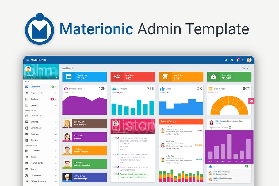 Materionic Admin Dashboard Template in Bootstrap Themes - product preview 8