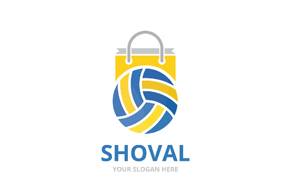 Vector volleyball and shop logo  in Logo Templates - product preview 1