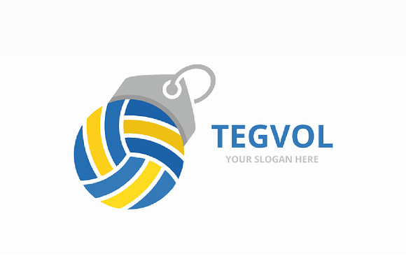 Vector volleyball and tag logo  in Logo Templates - product preview 3