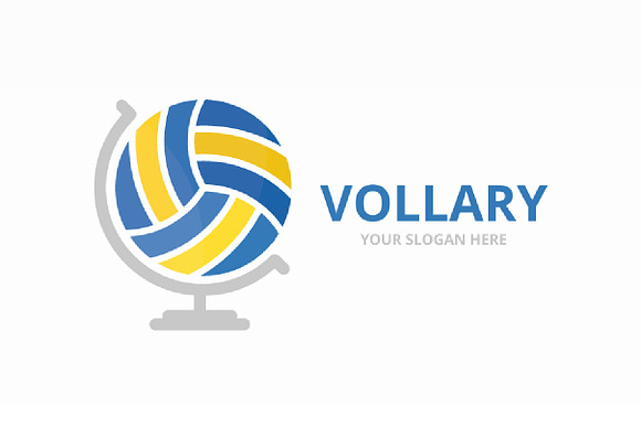 Vector volleyball and globe logo   in Logo Templates - product preview 3