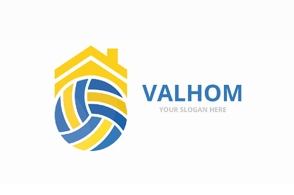 Volleyball and real estate logo in Logo Templates - product preview 3