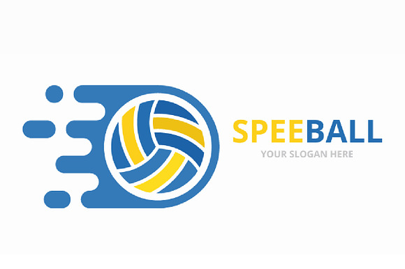Vector fast volleyball logo   in Logo Templates - product preview 3