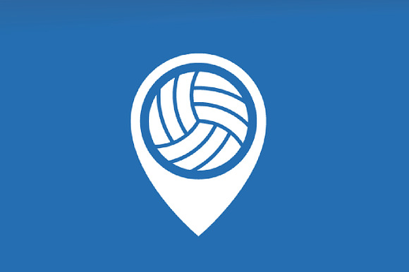 Volleyball and map pointer logo in Logo Templates - product preview 2