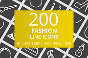 200 Fashion Line Inverted Icons