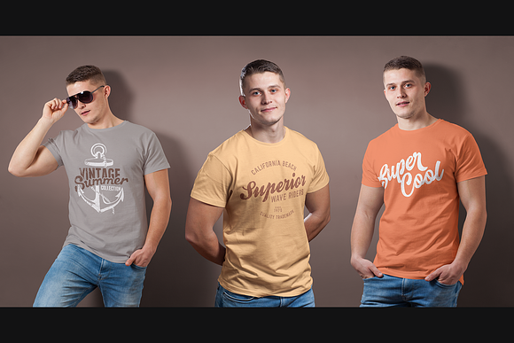 Mens Crew Neck T-shirt Mock-up in Product Mockups - product preview 3