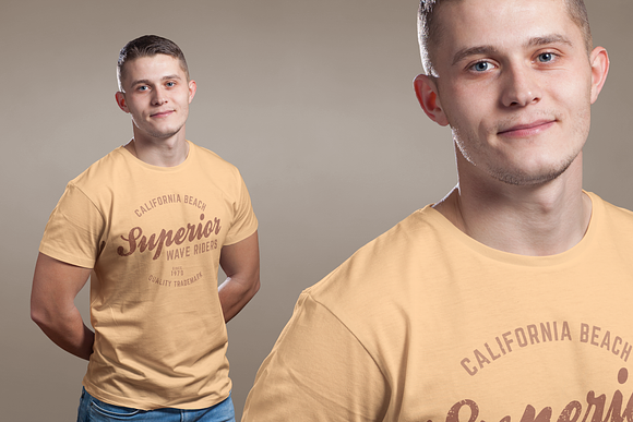 Mens Crew Neck T-shirt Mock-up in Product Mockups - product preview 7