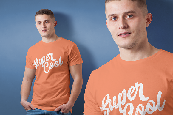 Mens Crew Neck T-shirt Mock-up in Product Mockups - product preview 9