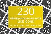 230 Observances & Holiday Line Icons