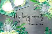 My happy moments. Watercolor clipart