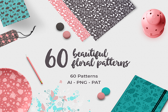 60 Floral Vector Patterns vol. 1 in Patterns - product preview 8