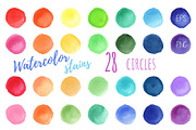Watercolor paint stains EPS and PNG