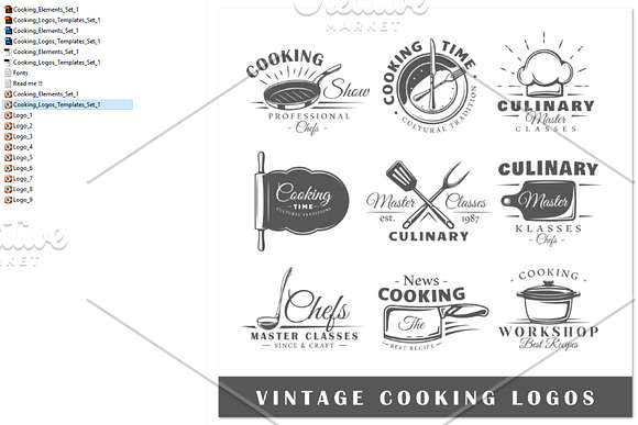9 Cooking Logos Templates Vol.1 in Logo Templates - product preview 2