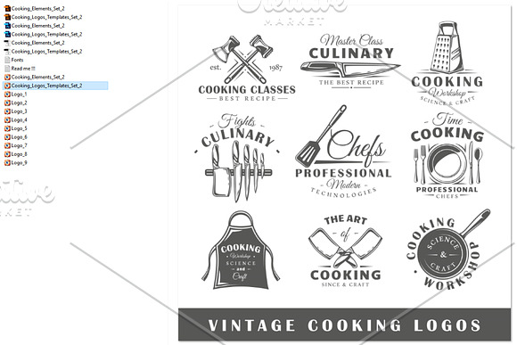 9 Cooking Logos Templates Vol.2 in Logo Templates - product preview 2