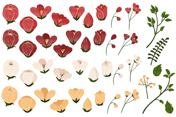 Christmas Flowers Clipart & Vectors in Illustrations - product preview 1